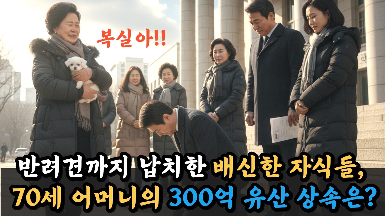 반려견까지 납치한 배신한 자식들, 70세 어머니의 충격적 선택, 300억 유산은 누구에게로 | 인생사연 | 시니어 사연 | 유언장