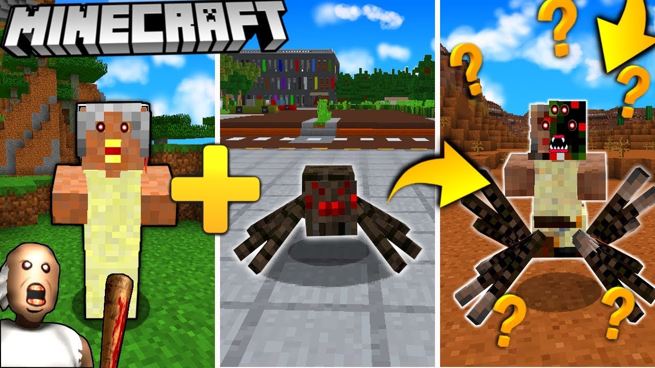 BABUNIA GRANNY + PAJĄK= ??? | ŻYCIE MUTANTA MOBÓW W MINECRAFT !