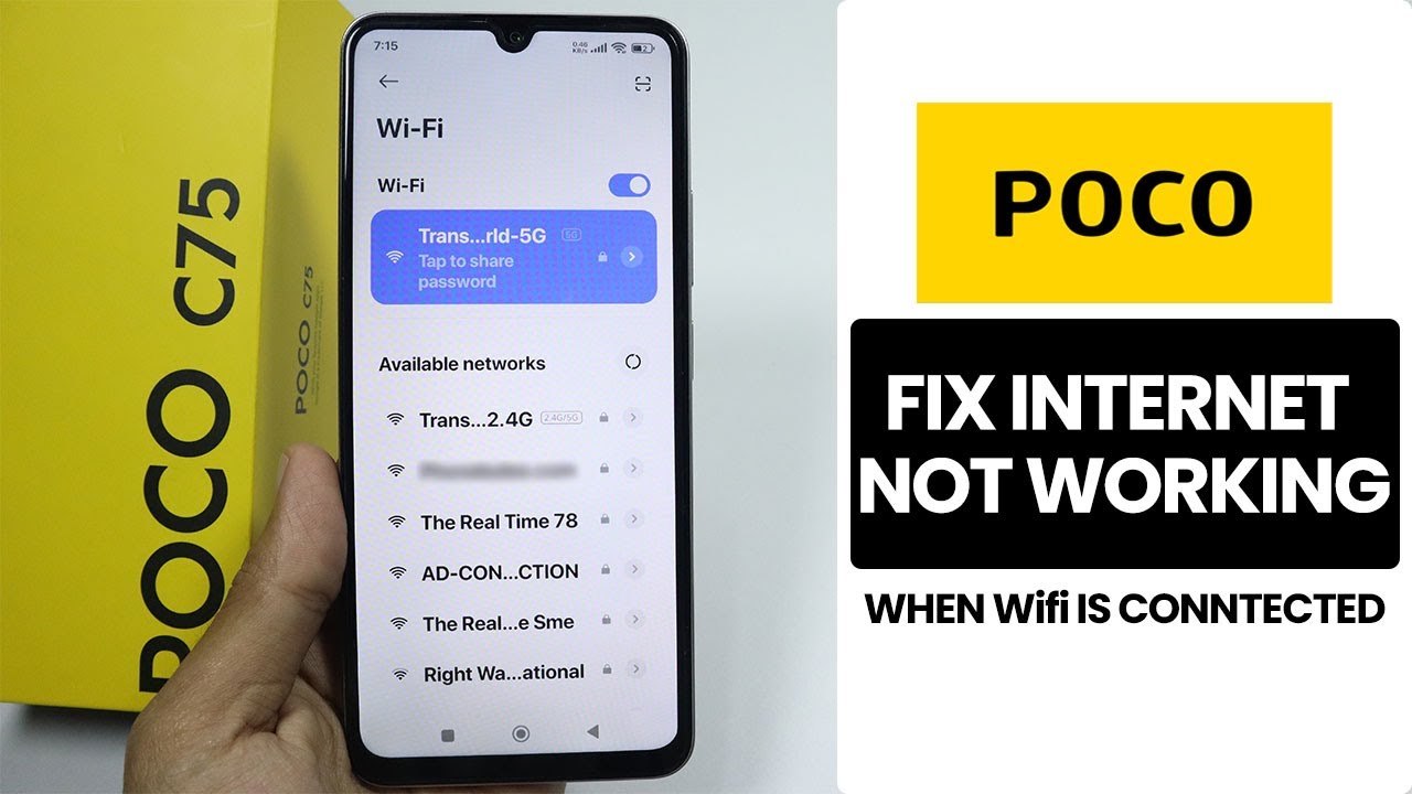 Any Poco Phone: Fix Wifi Connect But Internet Not Working Issue