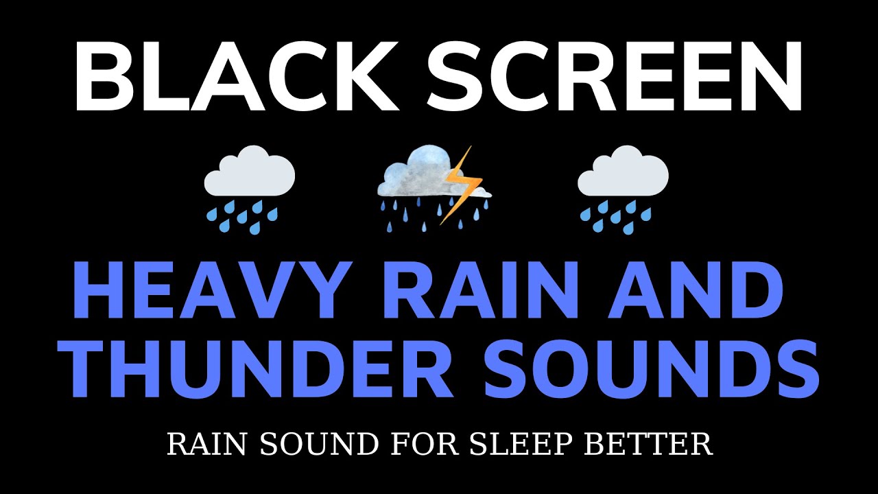 Rain Sounds For Sleeping - BLACK SCREEN Instantly Fall Asleep With Rain And Thunder Sound At Night