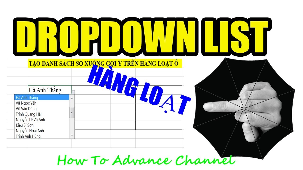 Tạo Nhiều Ô Tìm Kiếm Dữ Liệu Siêu Tốc Gợi Ý Như Google Trong Excel - Dropdown List