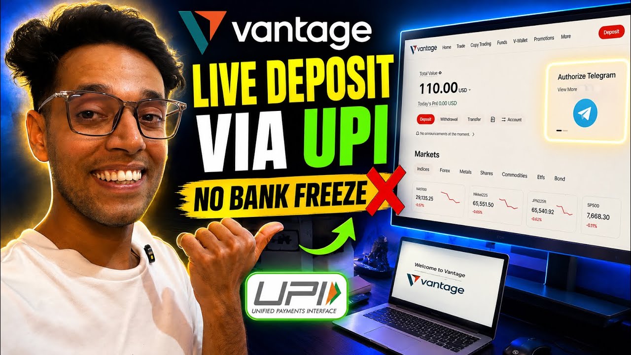 110 Dollars Live Vantage Deposit via UPI | Full Process explained