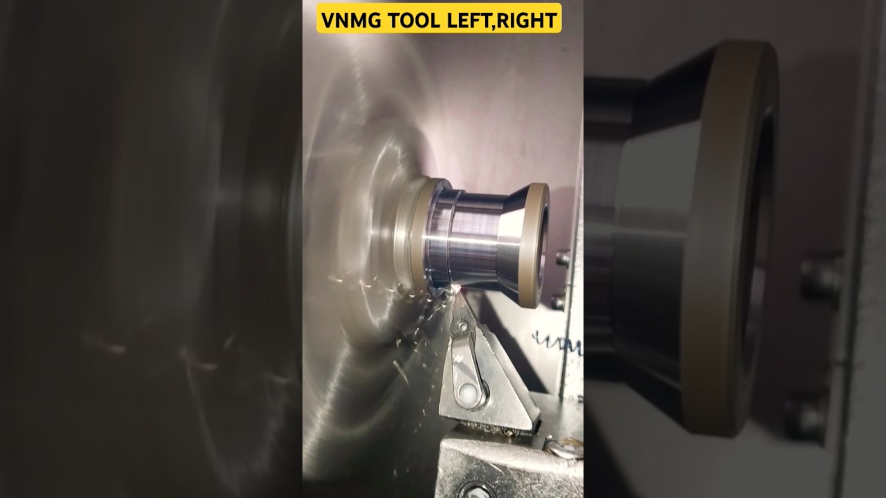 Combine port vnmg tool left right turning on cnc machine #cnc #cncmachine #shorts