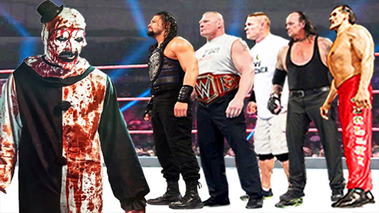 Art the Clown vs Roman Reigns, The Great Khali, Brock Lesnar, The Undertaker & John Cena