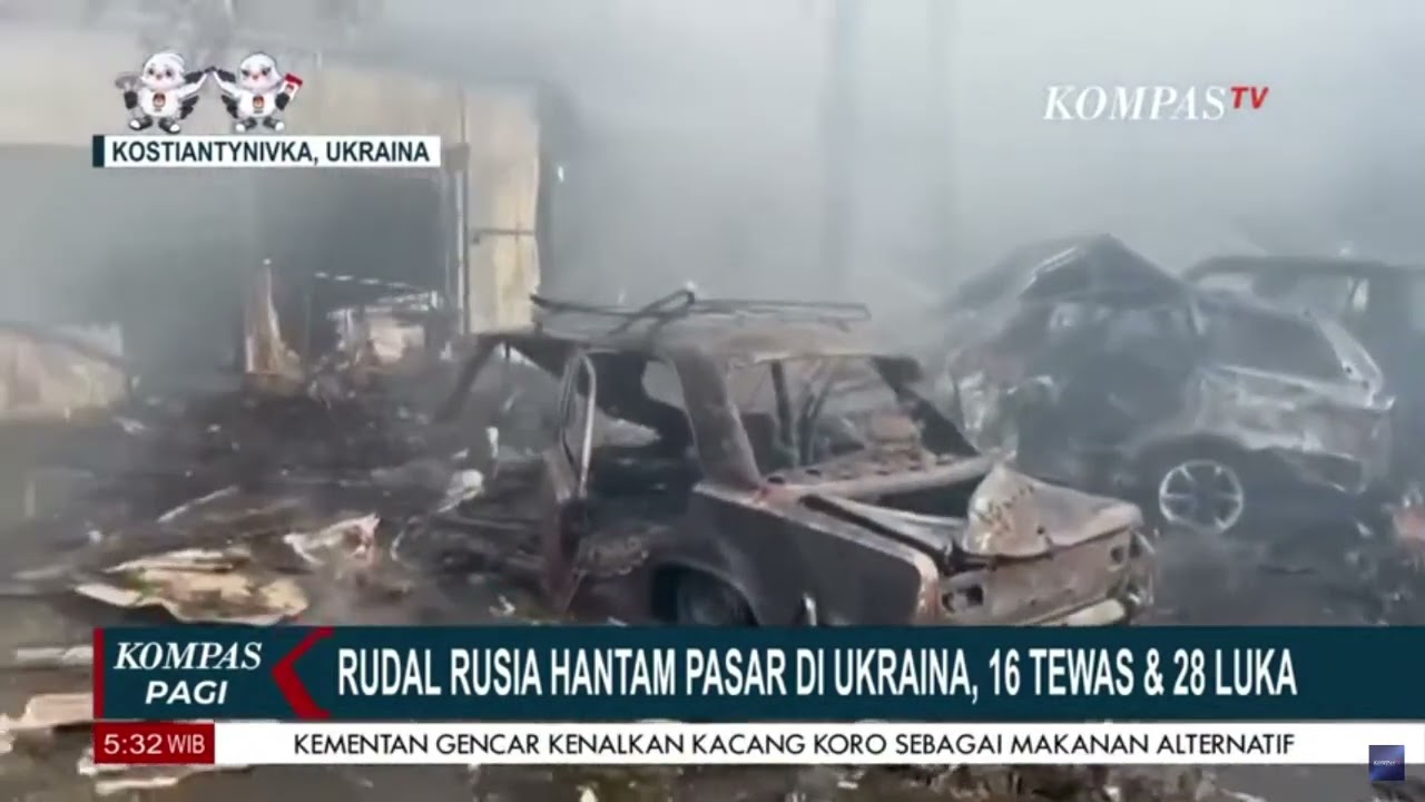 Rudal Rusia Hantam Pasar di Ukraina, 16 Tewas & 28 Luka