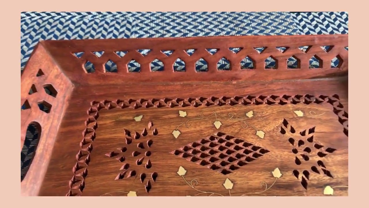 Stylla London - Kashmiri Design Rosewood Serving Trays