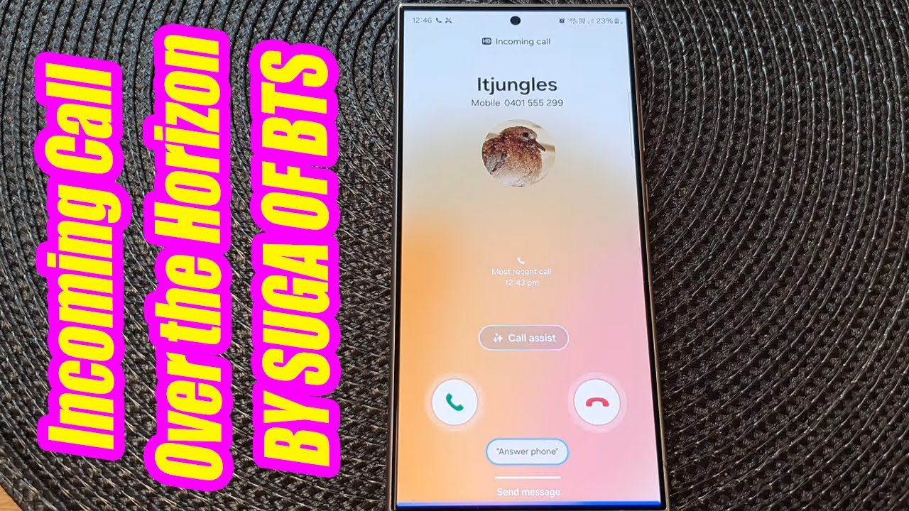 Galaxy S24 Ultra Incoming Call With Over the Horizon by SUGA of BTS Ringtone Sound