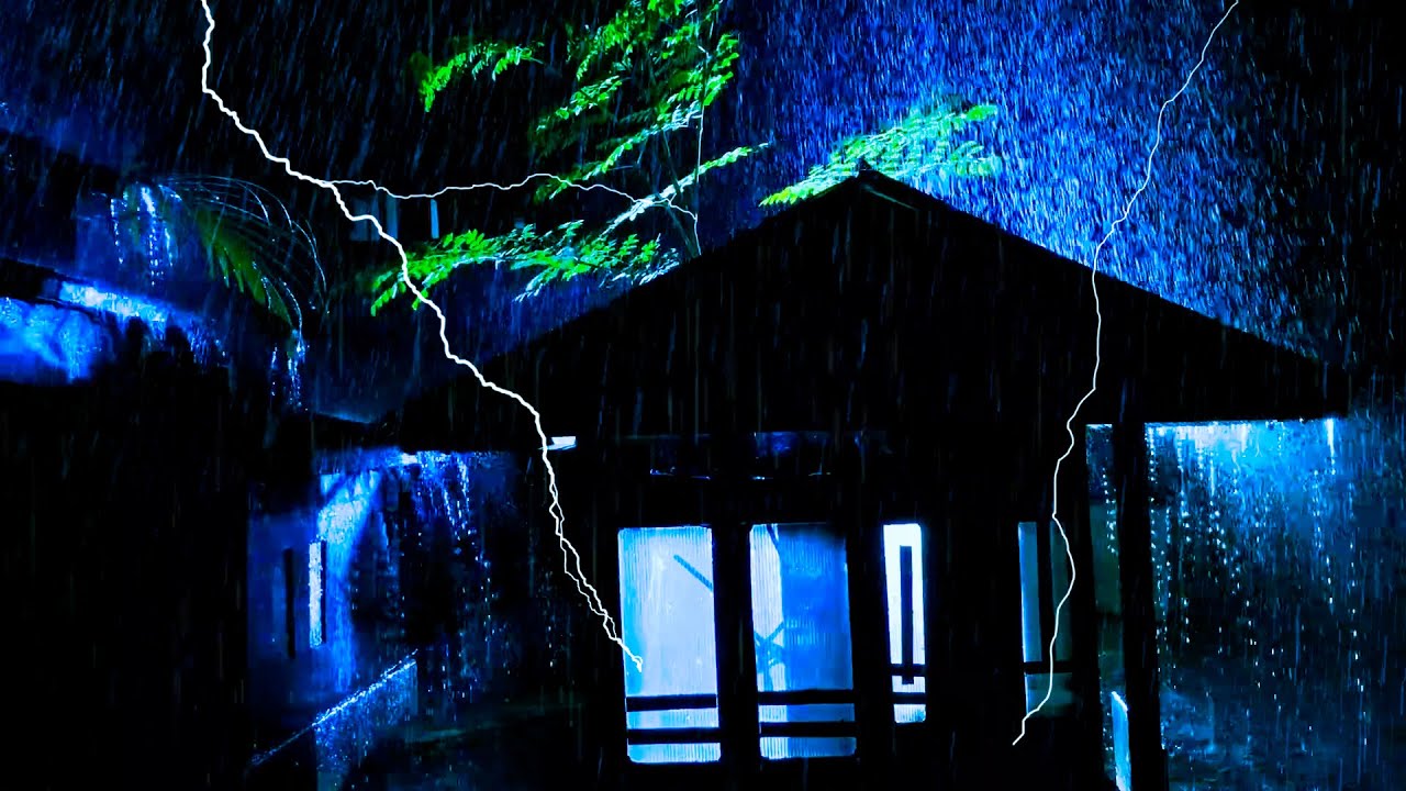 No Ads Rain Sounds for Sleeping – Intense Rain On the Tin Roof to Calm Overthinking & Sleep Fast