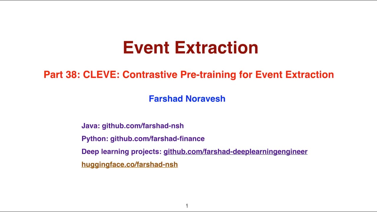 Part 38: CLEVE: contrastive pre-training for event extraction