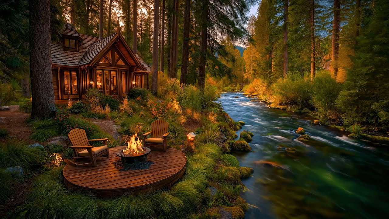 Drift Into Calm | Forest Cabin Retreat with River Flowing, Firepit & Birdsong