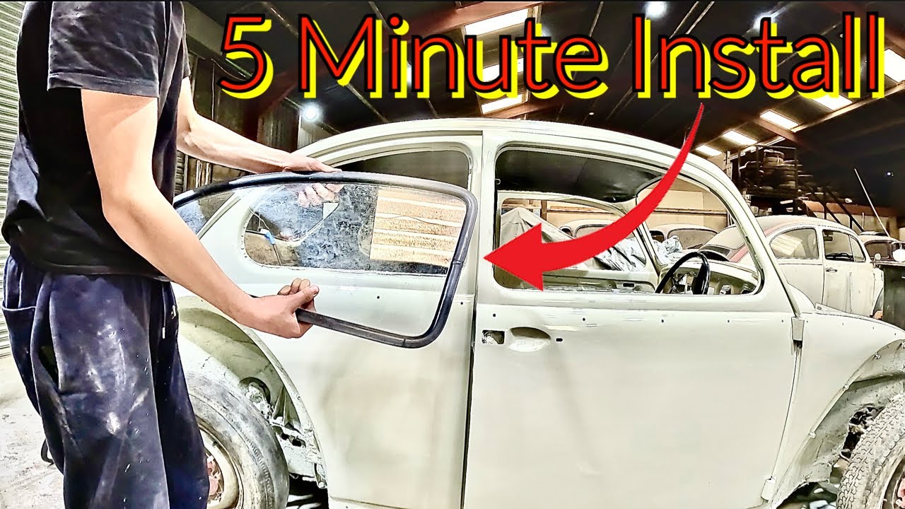 How to install Classic VW Beetle Windows in 5 minutes Easy Tip. Glass Windscreen Installation