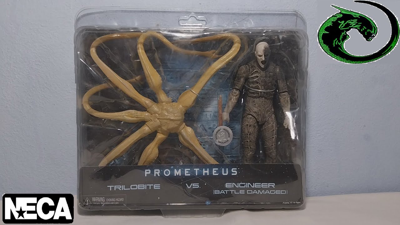 Neca PROMETHEUS Trilobite vs Engineer (Battle Damaged)  Figures Set Unboxing & Review!