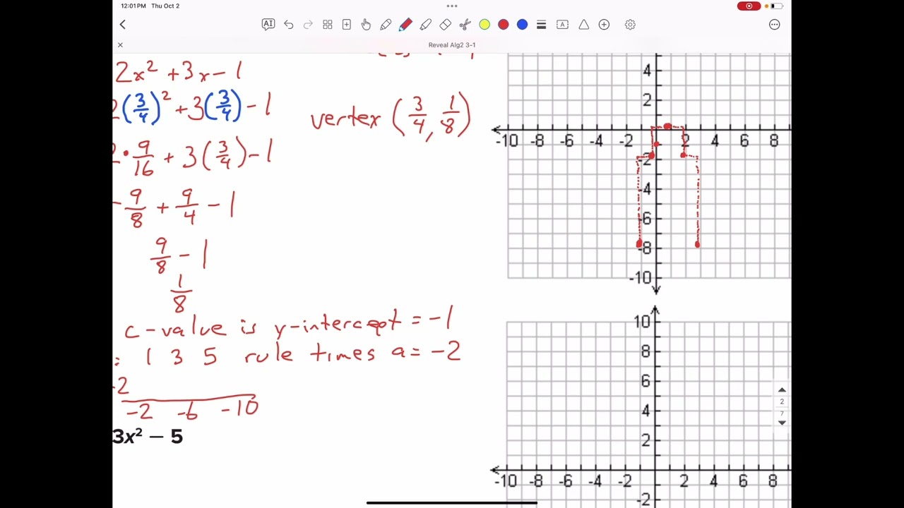 Reveal Algebra 2 Lesson 3-1, Part 2