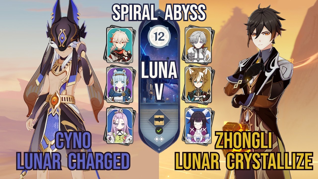 Cyno Lunar Charged x Zhongli Lunar Crystallize | Spiral Abyss 6.3 / Luna IV | Genshin Impact