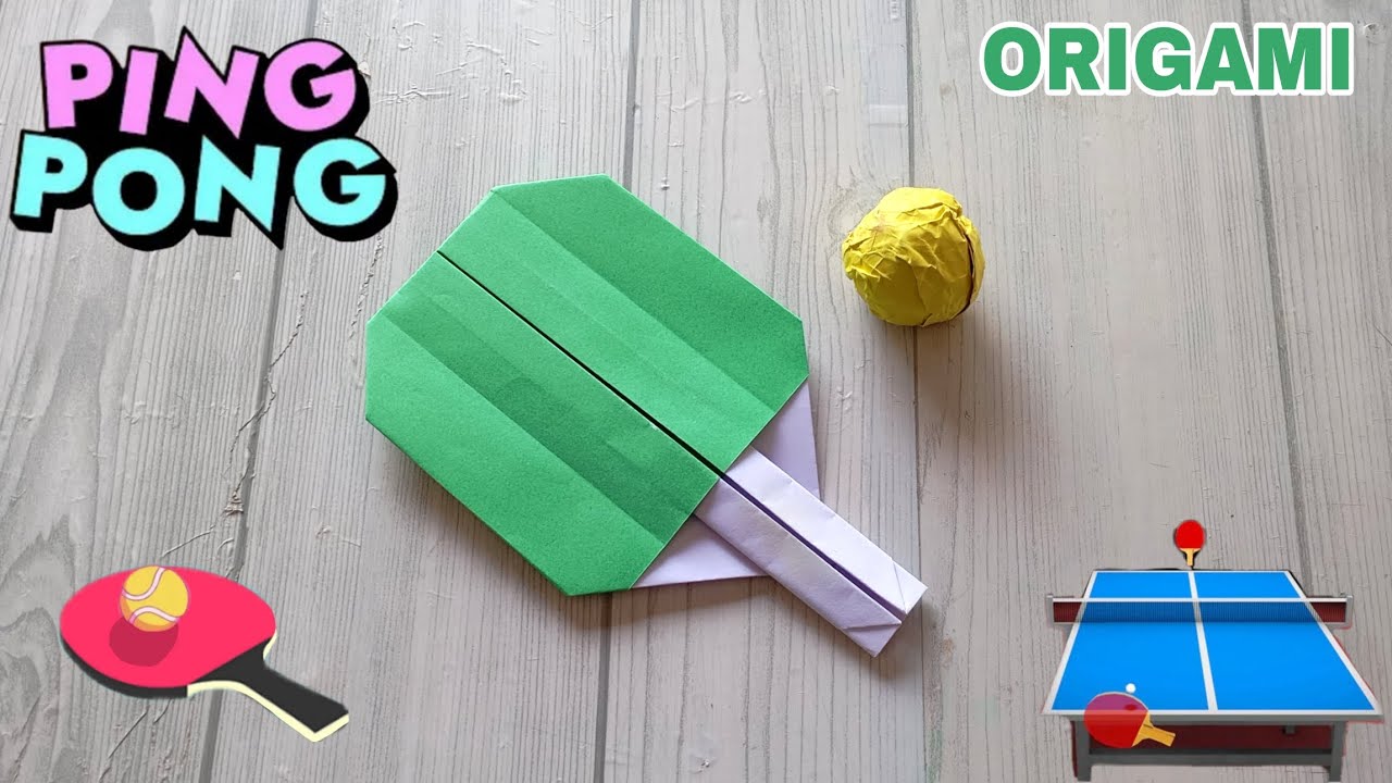PING PONG 🏓 ORIGAMI| HOW TO MAKE TABLE TENNIS PLAYING BAT TUTORIAL|DIY PAPER CRAFT WITH INSTRUCTIONS
