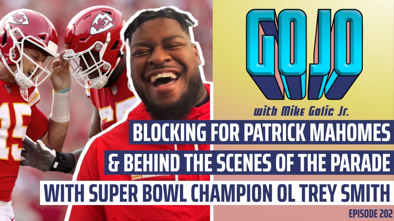 Super Bowl Champ 🏆 Chiefs OL Trey Smith on blocking for Patrick Mahomes, playing mean & Anime | GoJo