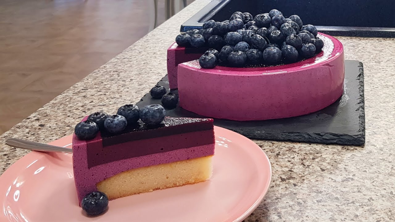 Sugar-Free Blueberry Mousse Cake - Entremet Torte Recipe