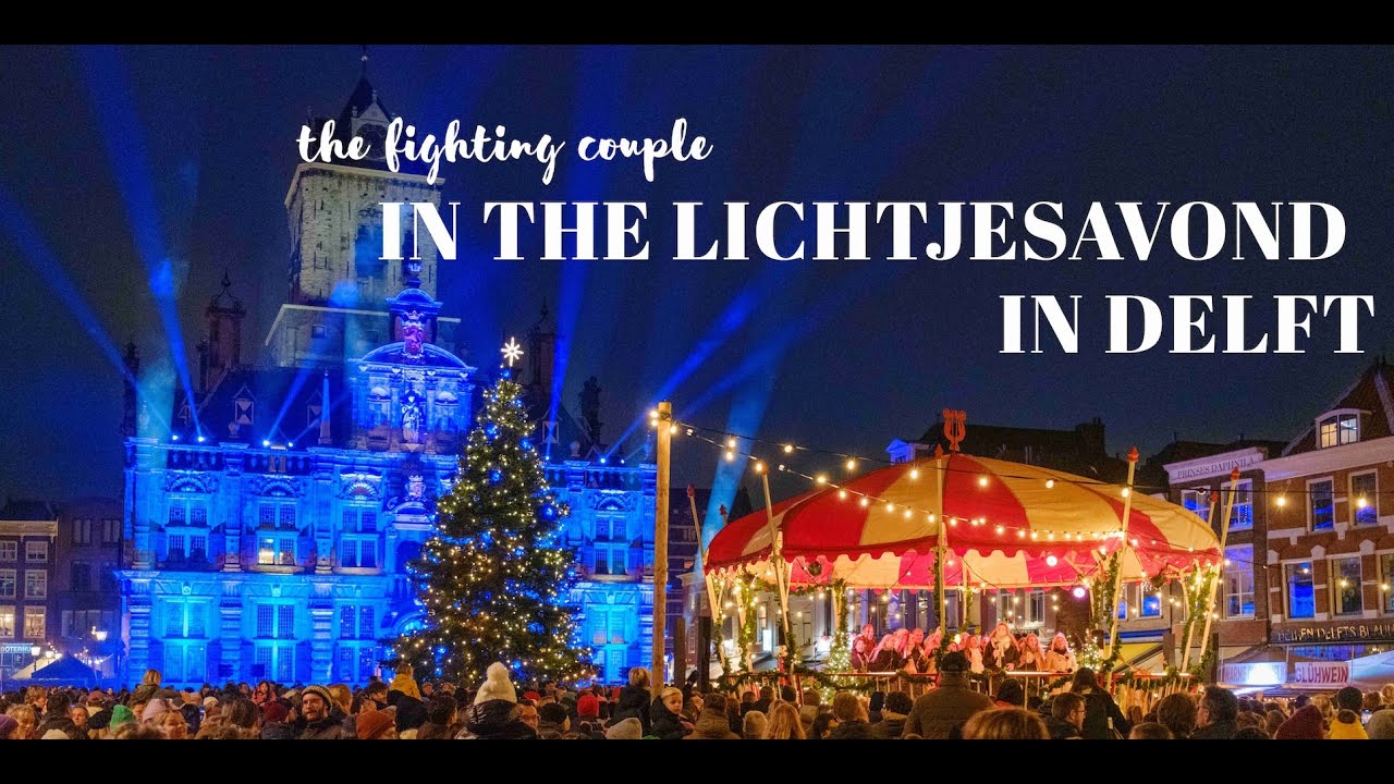 Lichtjesavond Delft (Netherlands) - A Magical Christmas Light Festival in this Dutch Cute Town (4K)