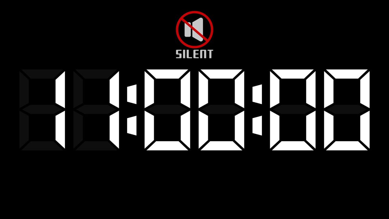 SILENT - 11 Hour Countdown Timer with Chapters - LCD Bold - White