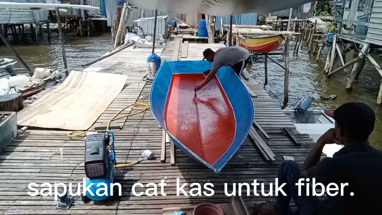 perahu baharu fiber. 17 kaki..part 1
