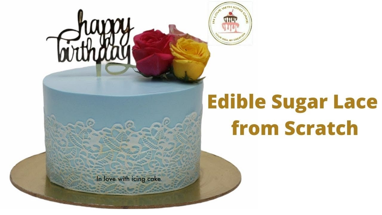 Edible Sugar Lace| How to Use Edible Lace On Whipped Cream Cake|