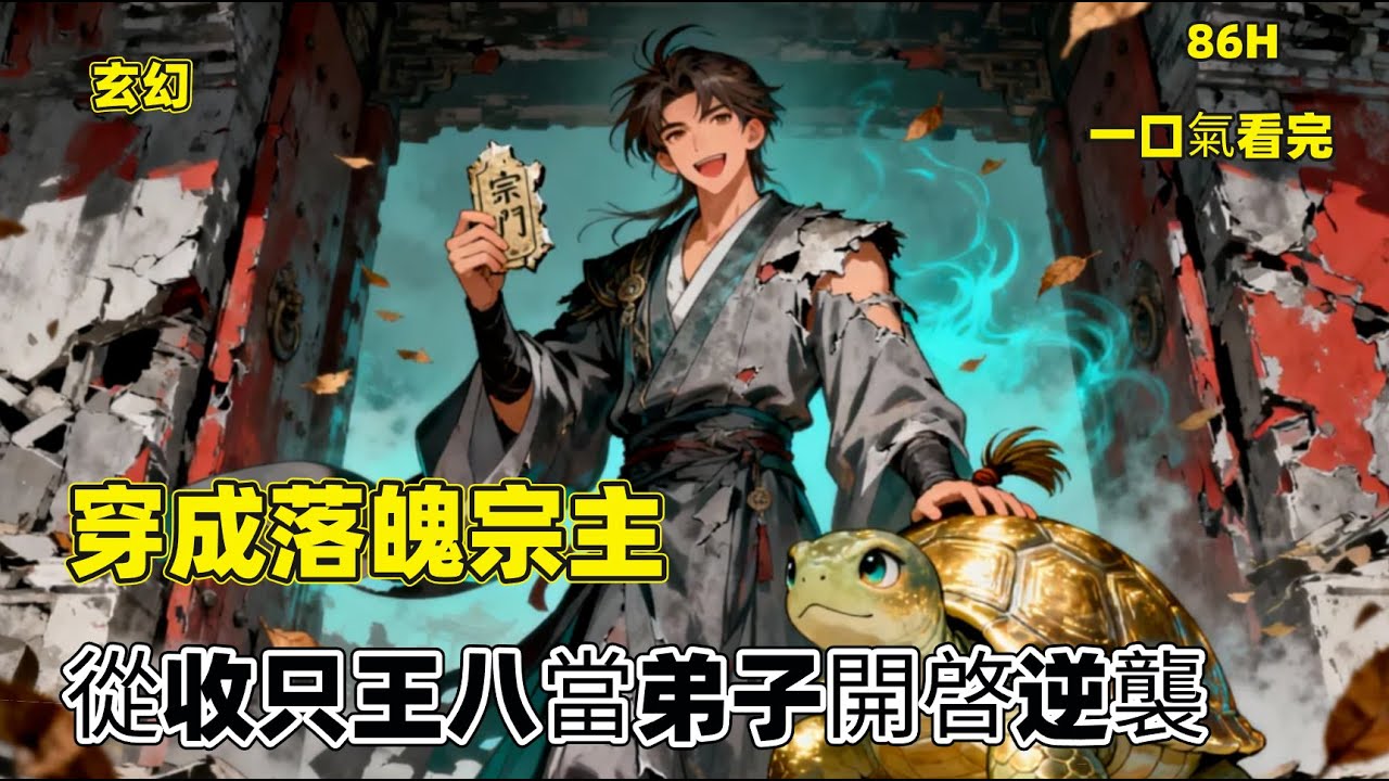 一口氣看完【穿成落魄宗主，從收只王八當弟子開啓逆襲】穿越成落魄神霄宗宗主，張書爲綁定系統收王八爲徒開啓逆襲。海量丹藥、強力系統加持，他攜吞天玄龜，納天才弟子，誓要重振宗門，踏平仇敵，揚名諸天#玄幻