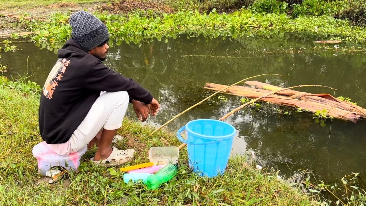 Village Boy Hook Fishing New video episode 22 || Fish Catching in River pond || hook Fishing Video