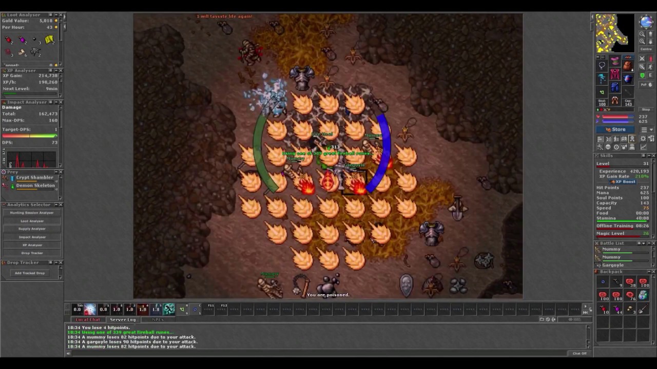 Tibia #22 [ Levels 30-31 / Magic 26 / Spike Kazordoon ]