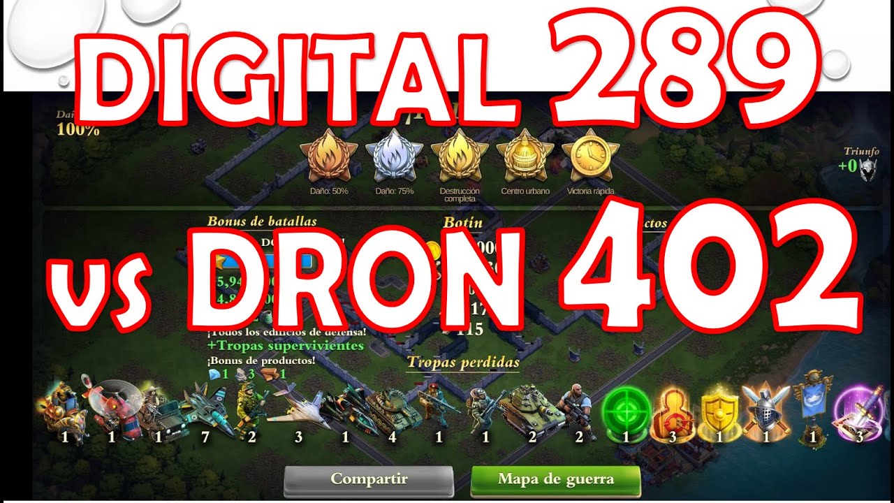 DOMINATIONS | Digital 289 vs Dron 402 | 5 estrellas (error de repeticion)| ataque de comandos