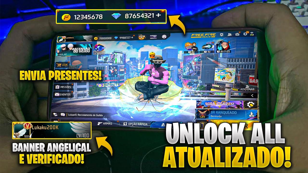 (FUNCIONOU! 😱) COMO LIBERAR TODAS AS SKINS DO FREE FIRE GRÁTIS! UNLOCK ALL ANDROID ATUALIZADO