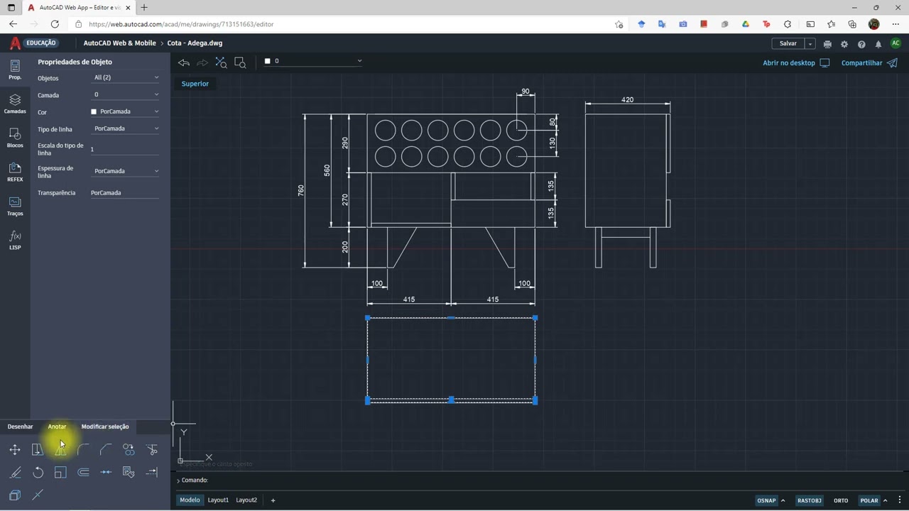 AUTOCAD WEB - Cotas