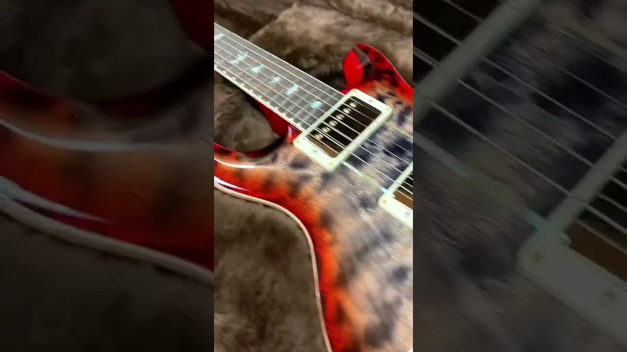 PRS Wood Library 10 Top Quilt Maple Santana Retro Brazilian Rosewood Board Charcoal Cherry Burst