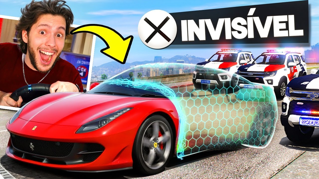 Dei FUGA com CARRO QUE FICA INVIS&Iacute;VEL no GTA&nbsp;5&nbsp;RP!