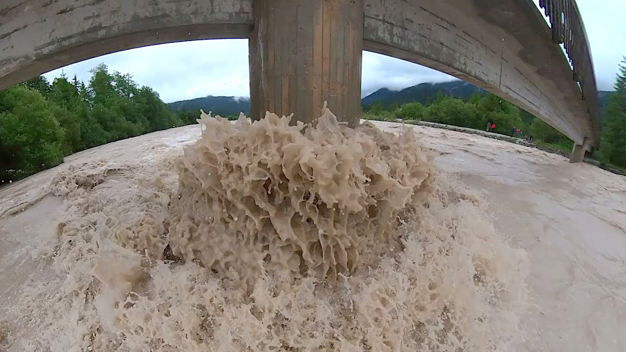Hochwasser an der Isar bei Wallgau am 18.07.2021