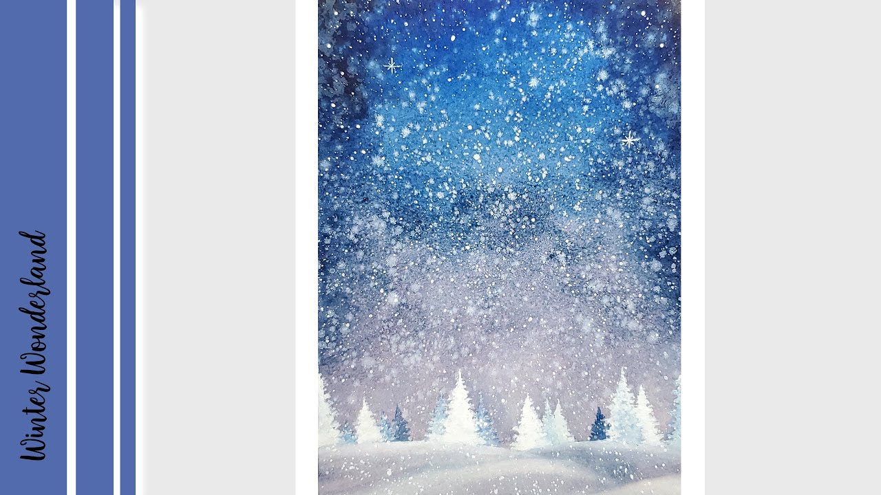 ❄ WINTER WONDERLAND | Watercolor Christmas Card | Easy - All levels