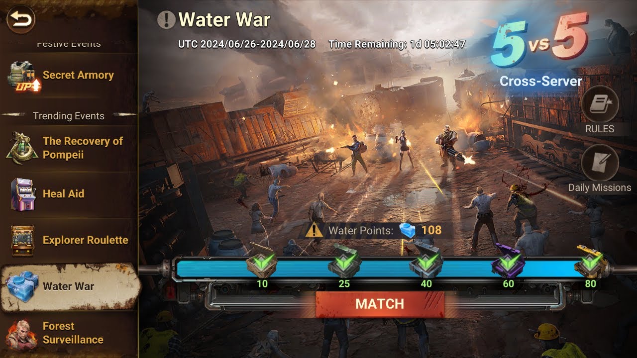 How To WATER WAR in Doomsday: Last Survivors (Full Match)