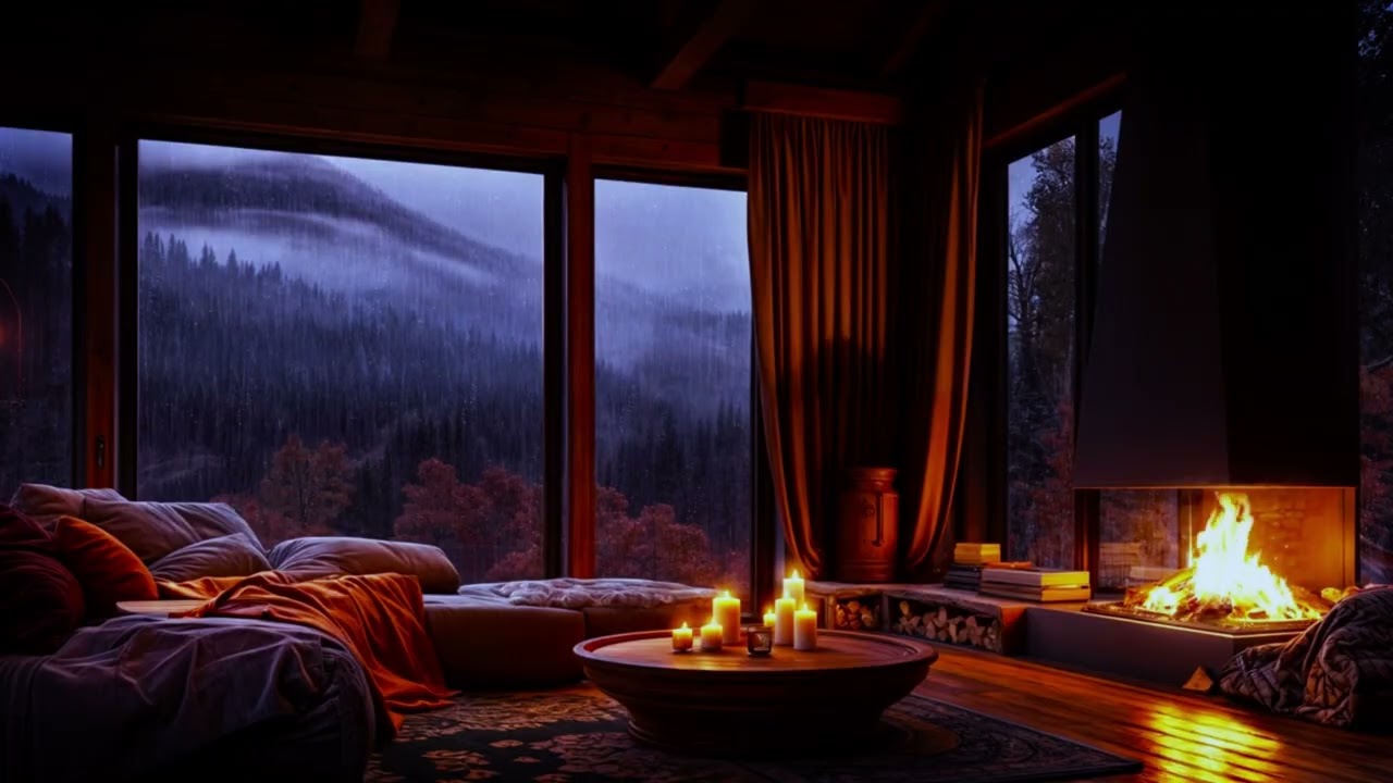 🌧️ Cozy Cabin Rain & Fireplace | Lluvia Relajante con Chimenea🔥