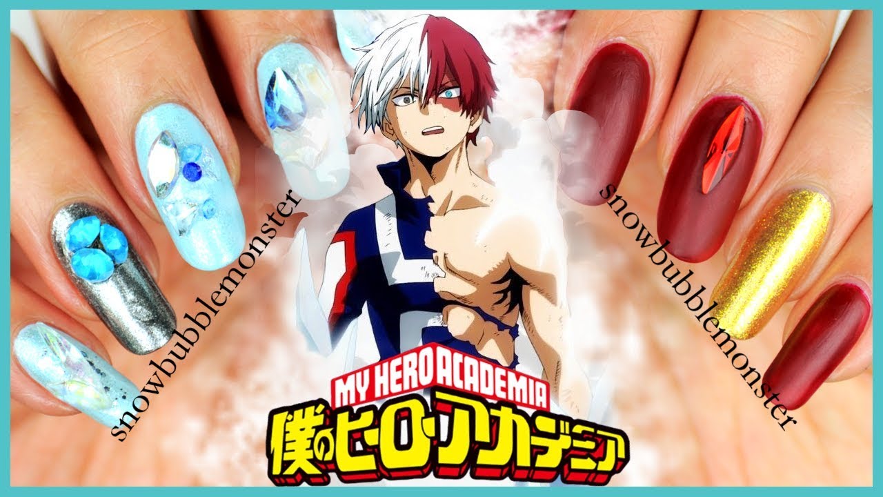 My Hero Academia • Todoroki Shoto Inspired Nails ❄ [BornPrettyStore Review] | snowbubblemonster