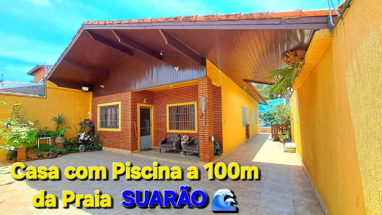 R$ 50.000 DE DESCONTO Casa com Piscina + área gourmet com churrasqueira 100M da Praia | Suarão –