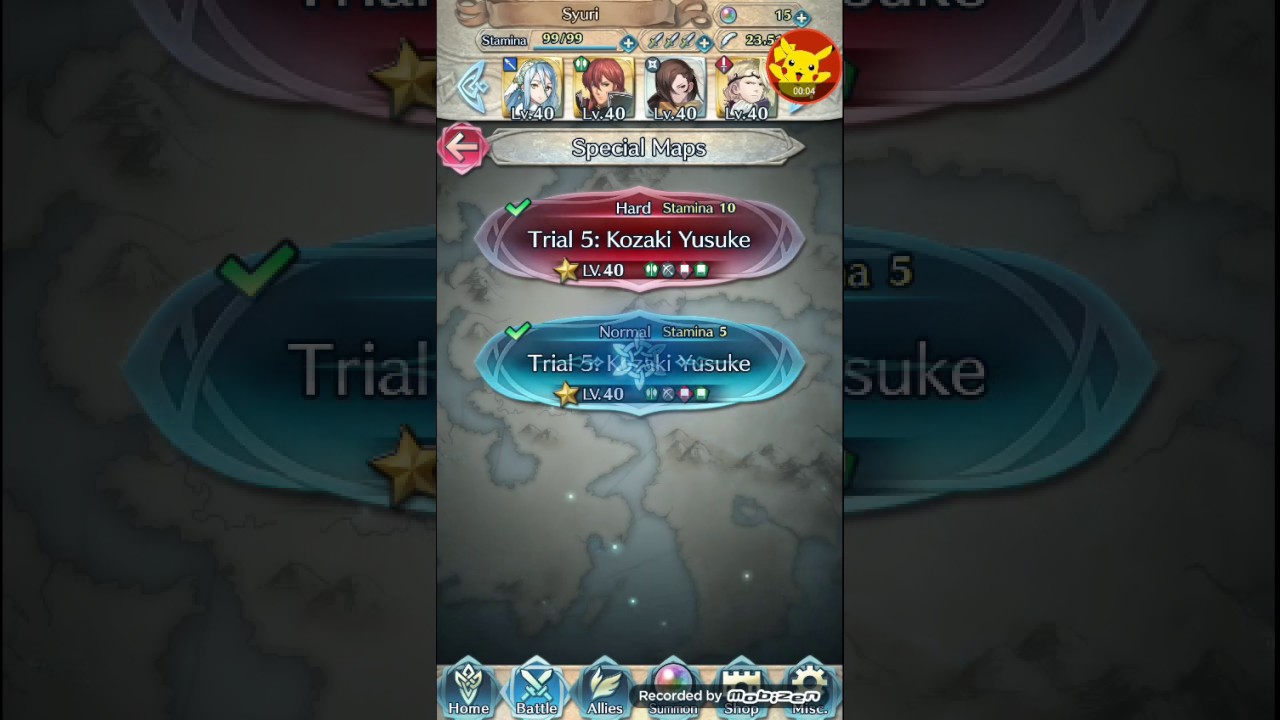 FE Heroes - Kozaki Yusuke trial 5 hard (no death, with colorless ally)