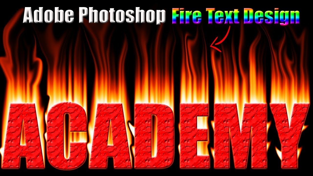 Adobe Photoshop Fire Text Design | photoshop 7.0