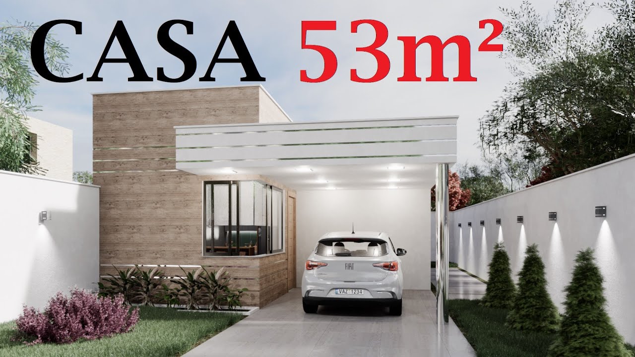 CASA PEQUENA DE 53 M²   CASA TÉRREA EM FORMATO DE T