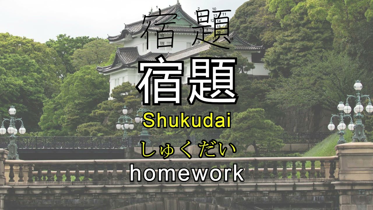 Genki 1, Lesson 5 Vocabulary, with Kanji strokes