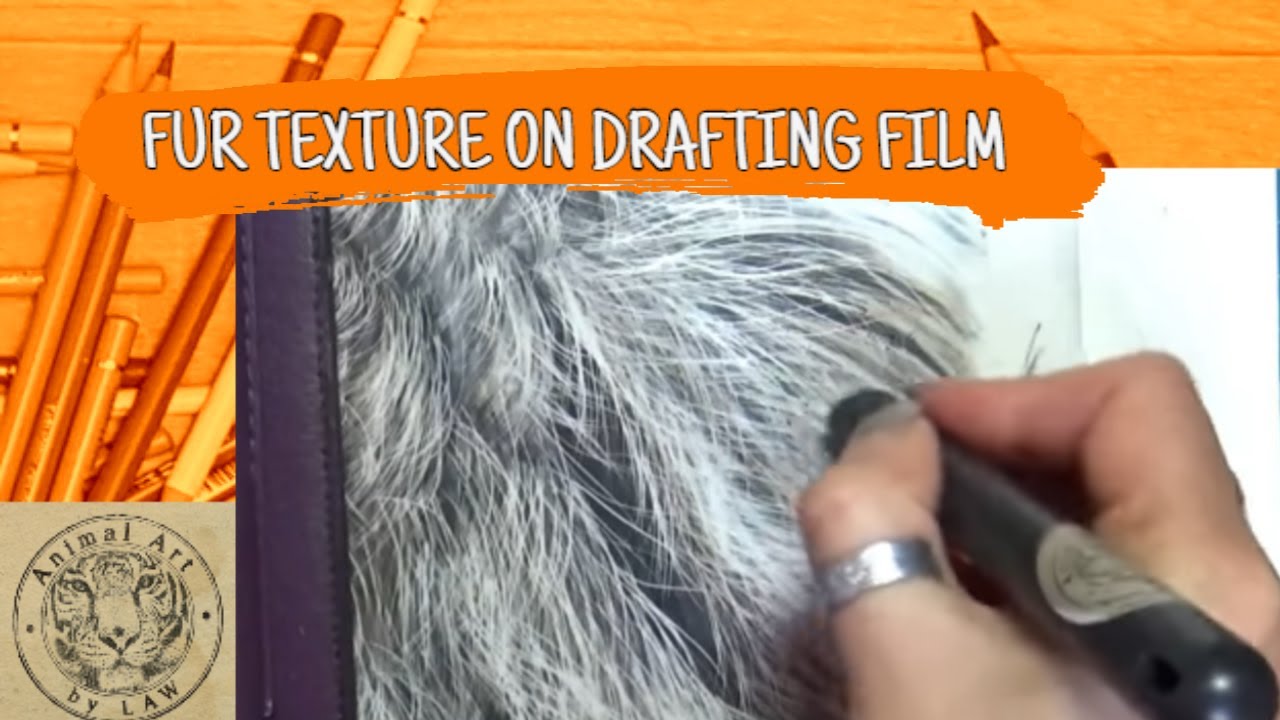 Colored Pencils on Drafting Film - Creating Fur Texture