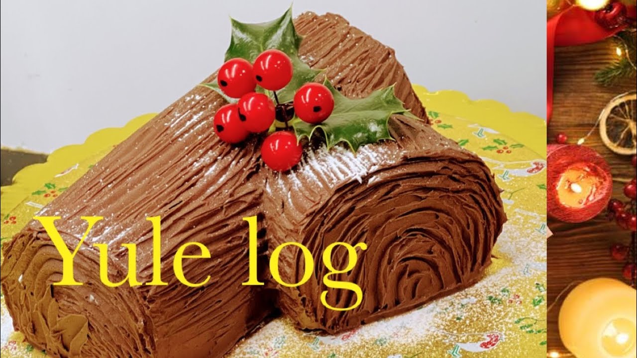 Make this Easy Yule log cake for Xmas /the perfect yummy chocolate log cake/The Bûche de Noël cake .