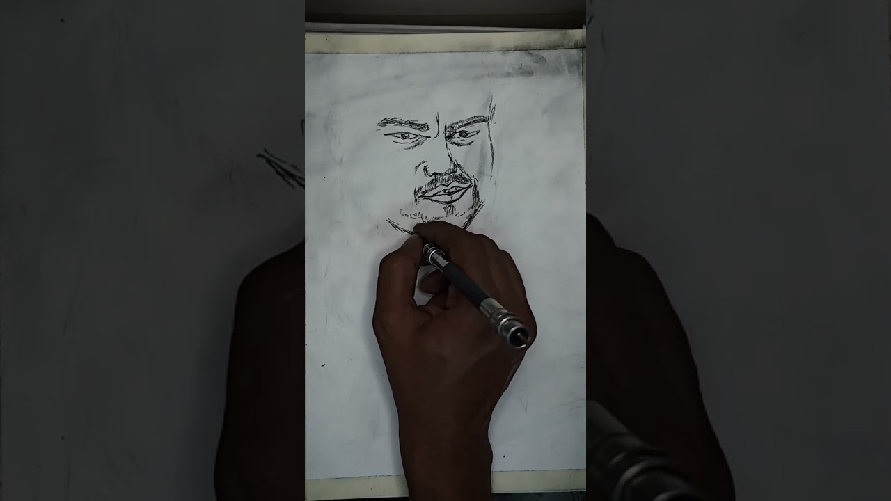 Charcoal art sketching 