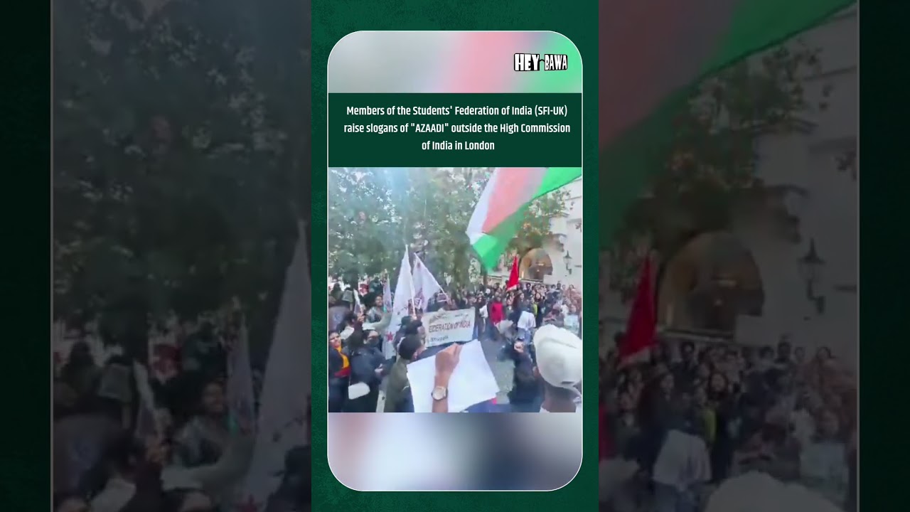 Members of the Students&rsquo; Federation of India (SFI-UK) were seen raising &ldquo;Azaadi&rdquo; slogans
