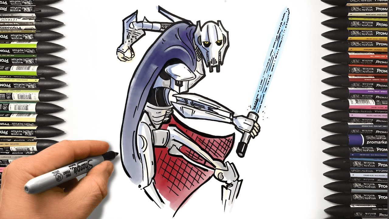 Drawing General Grievous | Fortnite: Galactic Battle | Sharpie Tutorial #starwars
