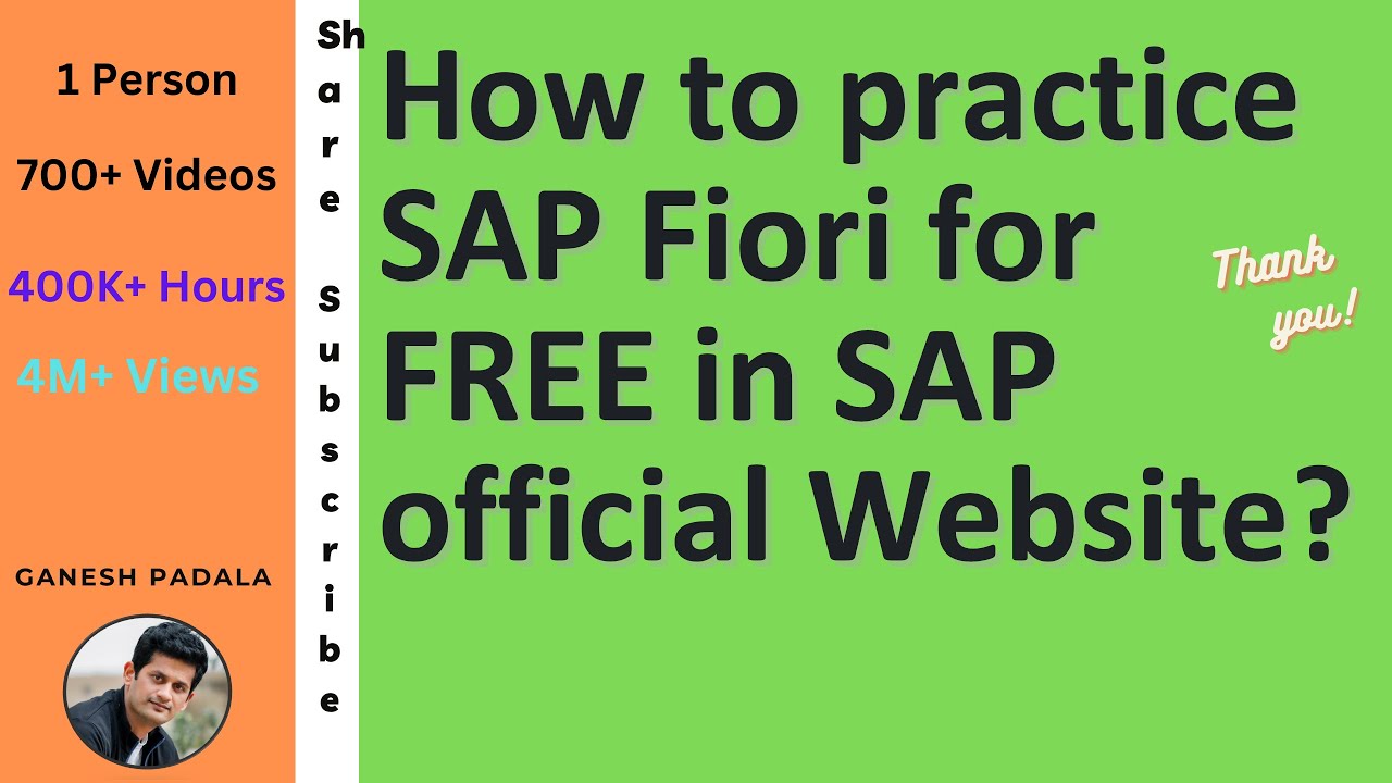 How to practice SAP S4 HANA Fiori for FREE in SAP official Website? First Fiori Video on our channel