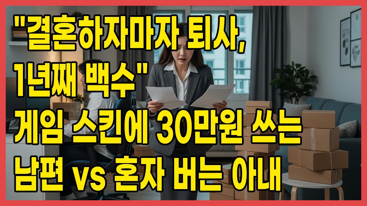 결혼하자마자 퇴사, 1년째 백수